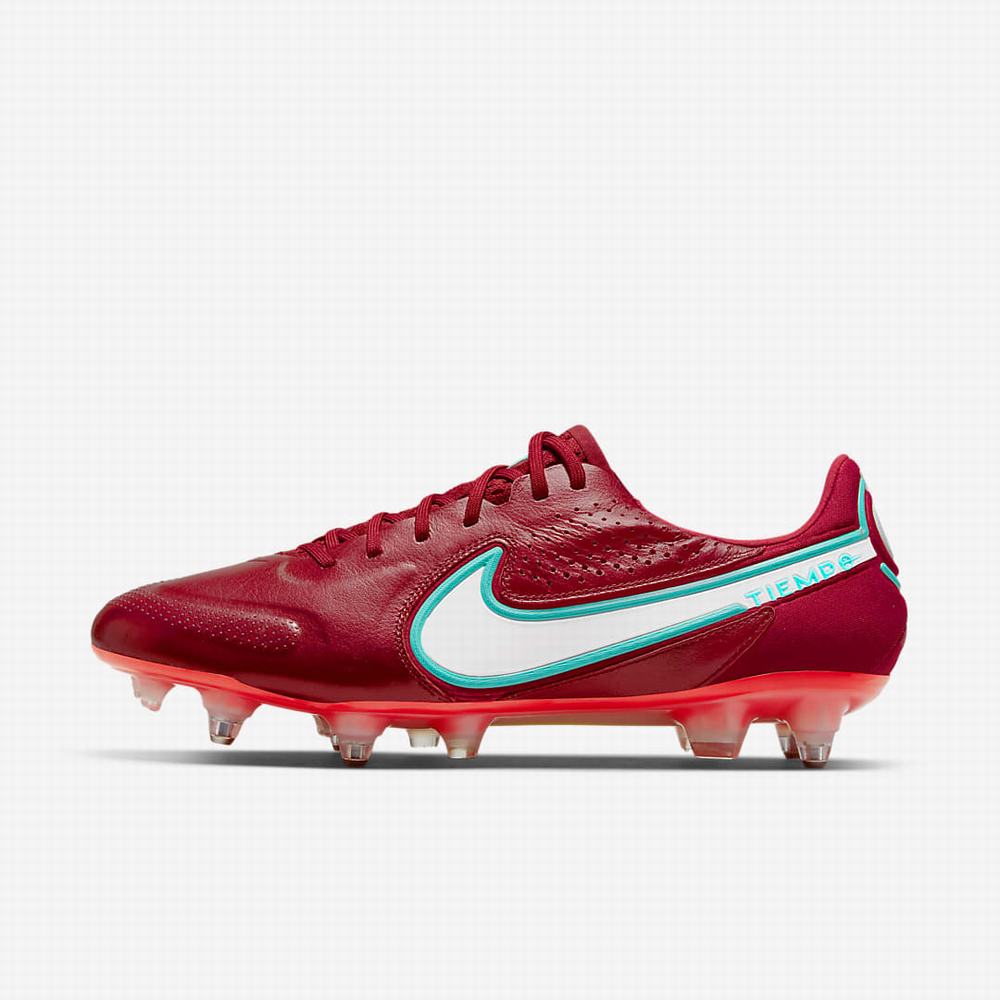 Kopačky Nike Tiempo Legend 9 Elite SG-Pro AC Soft-Ground Damske Červené Svetlo Červené Biele | SK456823