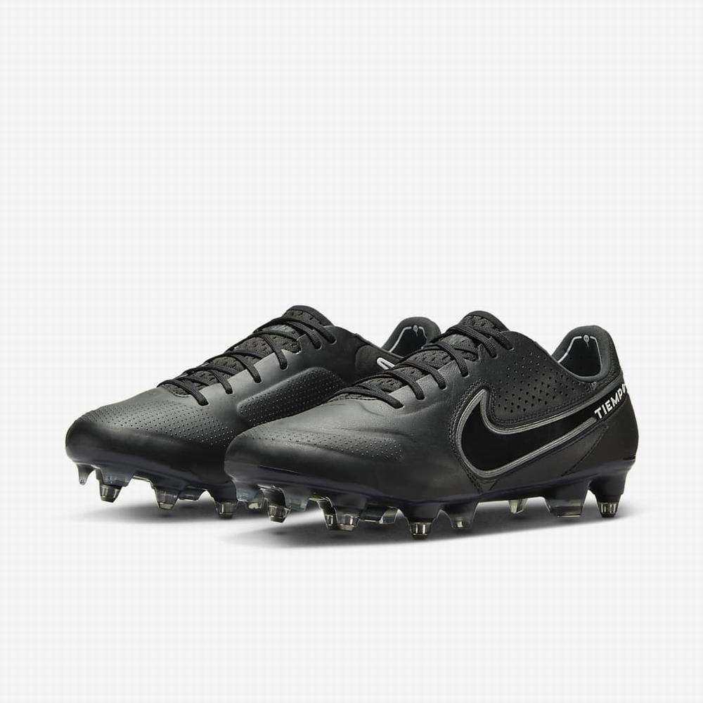 Kopačky Nike Tiempo Legend 9 Elite SG-Pro AC Soft-Ground Damske Čierne Biele Svetlo Modre Tmavo Siva | SK821945