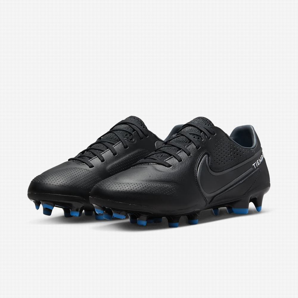 Kopačky Nike Tiempo Legend 9 Pro FG Firm-Ground Panske Čierne Biele Svetlo Modre Tmavo Siva | SK173426