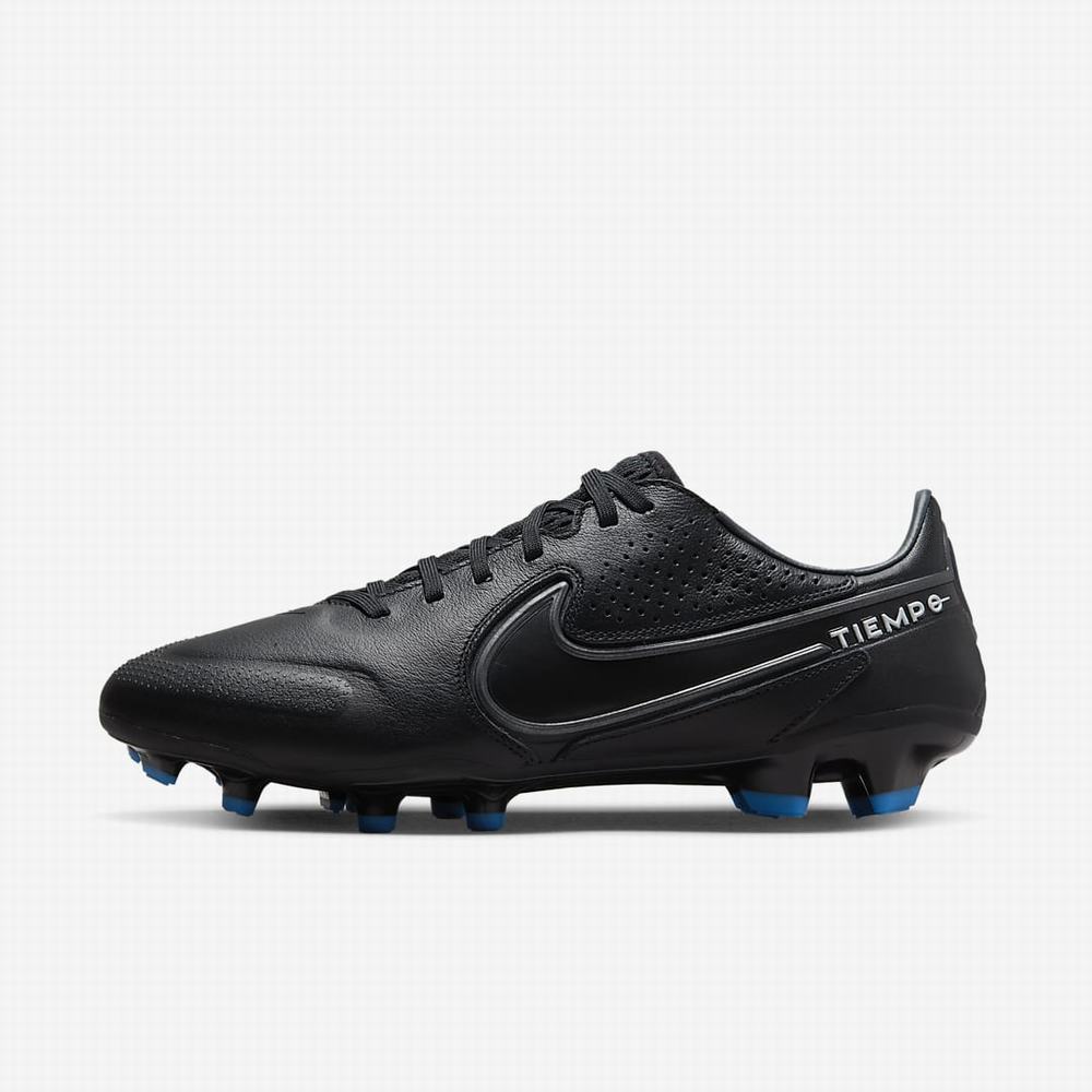 Kopačky Nike Tiempo Legend 9 Pro FG Firm-Ground Panske Čierne Biele Svetlo Modre Tmavo Siva | SK173426