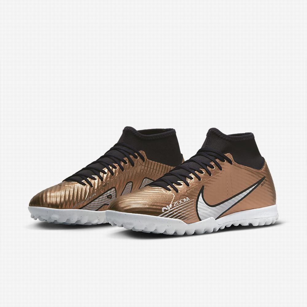 Kopačky Nike Zoom Mercurial Superfly 9 Academy TF Turf Panske Metal Meď Metal Meď | SK143085