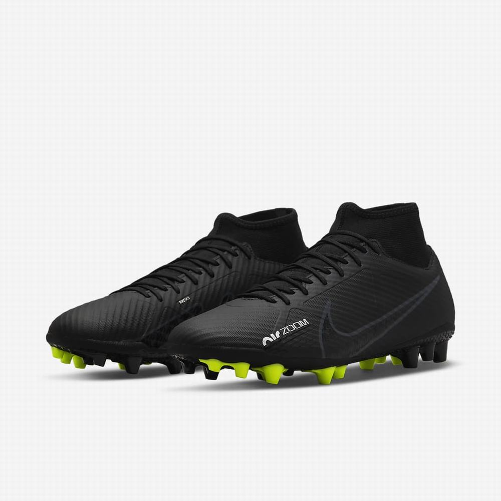 Kopačky Nike Zoom Mercurial Superfly 9 Academy AG Panske Čierne Biele Tmavo Siva | SK239078