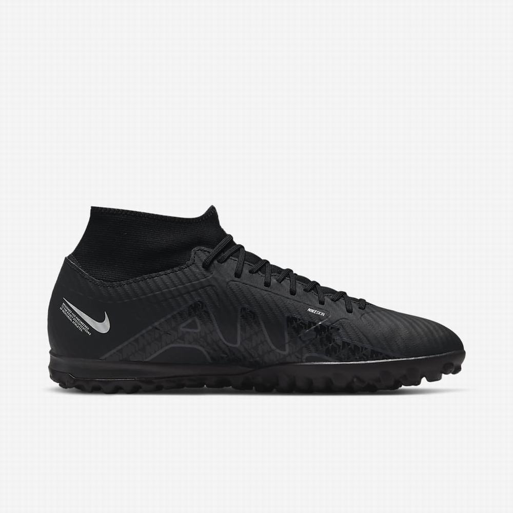 Kopačky Nike Zoom Mercurial Superfly 9 Academy TF Turf Panske Čierne Biele Tmavo Siva | SK469137