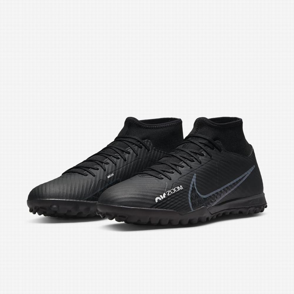 Kopačky Nike Zoom Mercurial Superfly 9 Academy TF Turf Panske Čierne Biele Tmavo Siva | SK469137