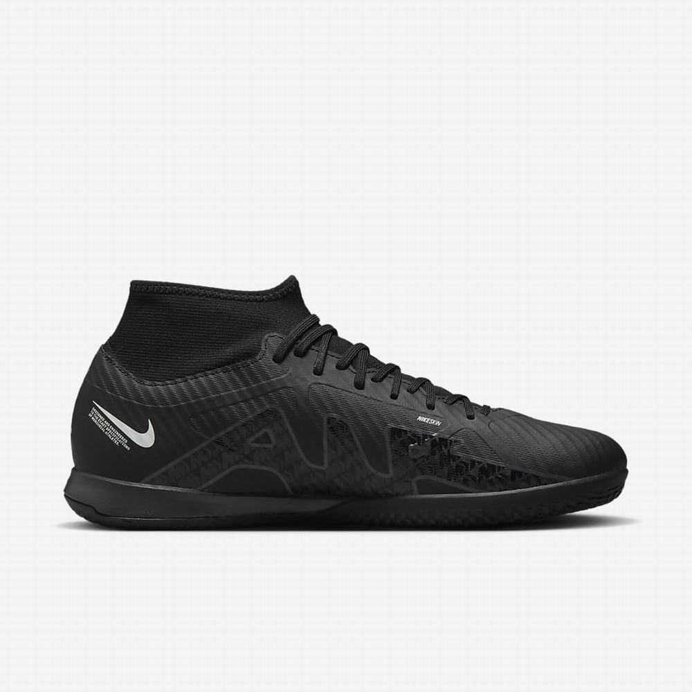 Kopačky Nike Zoom Mercurial Superfly 9 Academy IC Damske Čierne Biele Tmavo Siva | SK981352