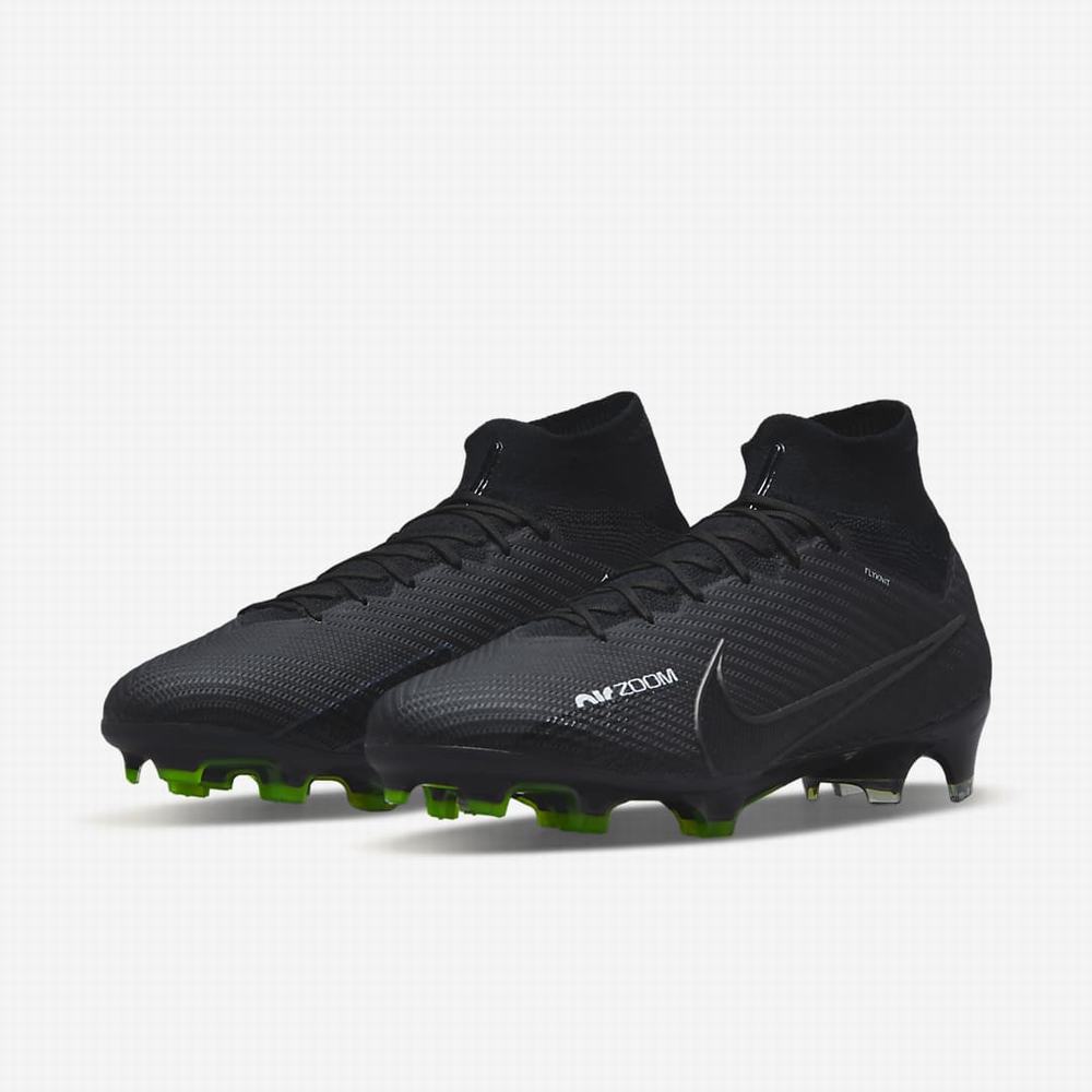 Kopačky Nike Zoom Mercurial Superfly 9 Elite FG Firm-Ground Panske Čierne Biele Tmavo Siva | SK746923