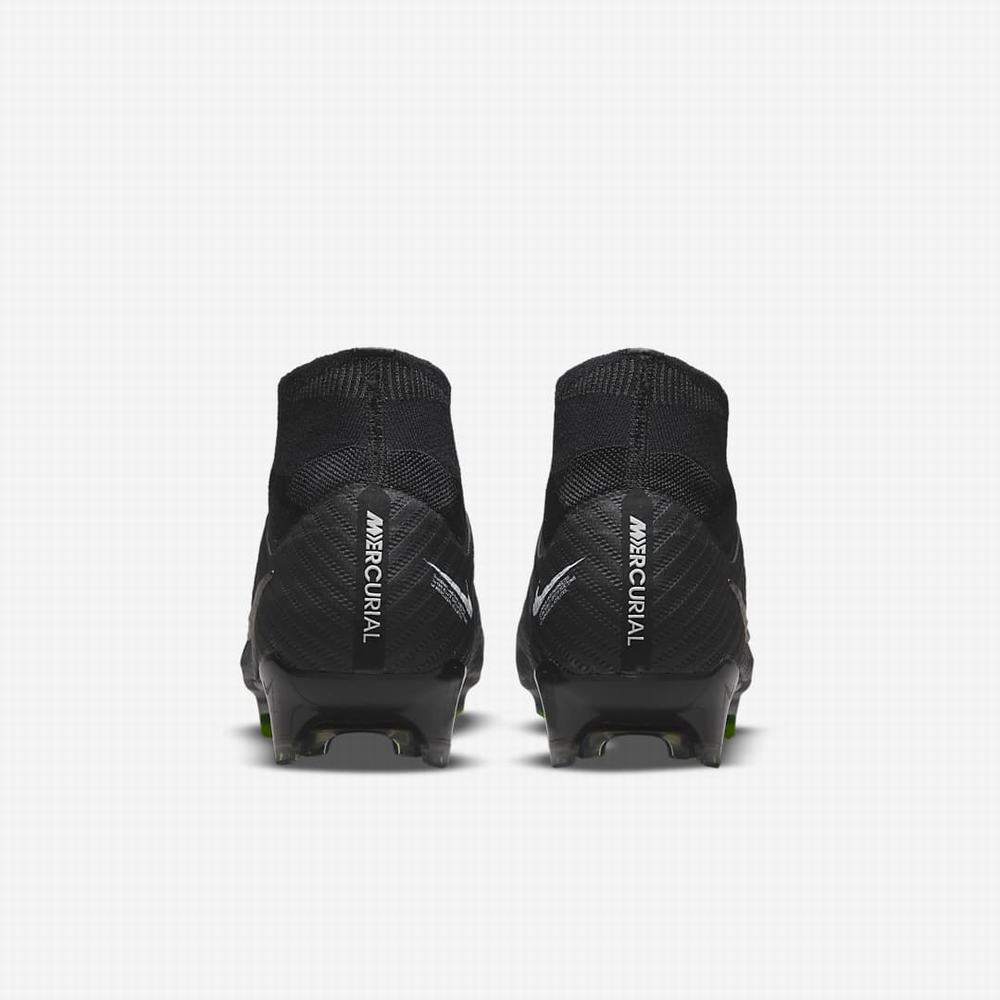 Kopačky Nike Zoom Mercurial Superfly 9 Elite FG Firm-Ground Panske Čierne Biele Tmavo Siva | SK746923