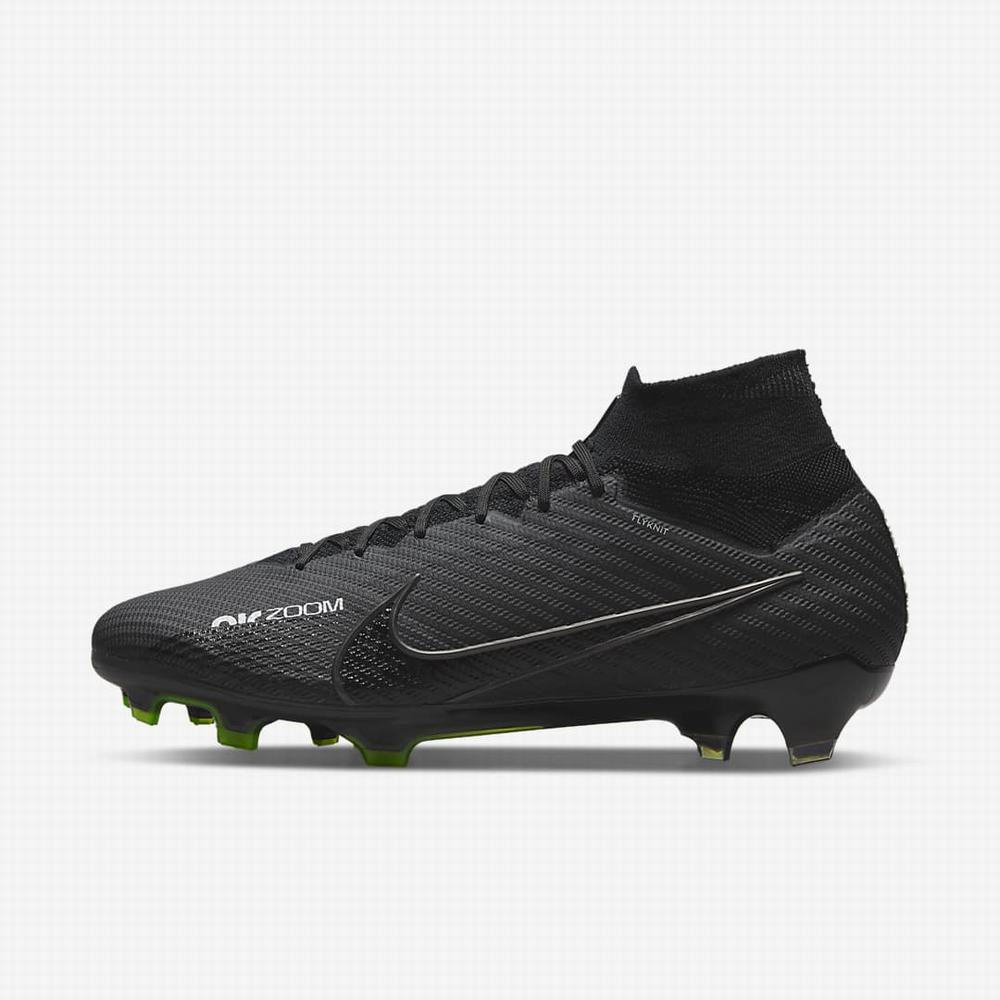 Kopačky Nike Zoom Mercurial Superfly 9 Elite FG Firm-Ground Panske Čierne Biele Tmavo Siva | SK746923