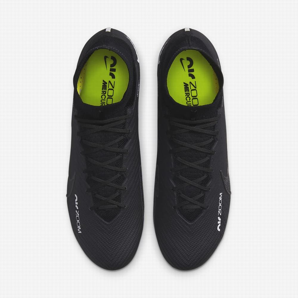 Kopačky Nike Zoom Mercurial Superfly 9 Elite FG Firm-Ground Damske Čierne Biele Tmavo Siva | SK927046