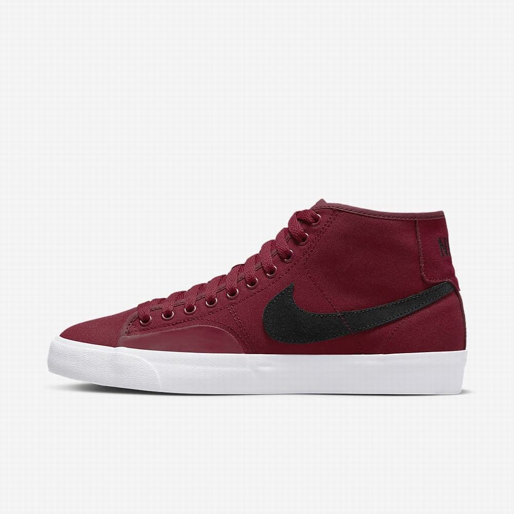 Skate Topanky Nike SB Blazer Court Mid Premium Panske Červené Čierne | SK186235