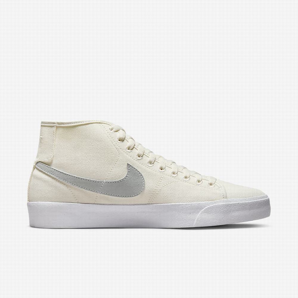 Skate Topanky Nike SB Blazer Court Mid Premium Panske Biele | SK264531