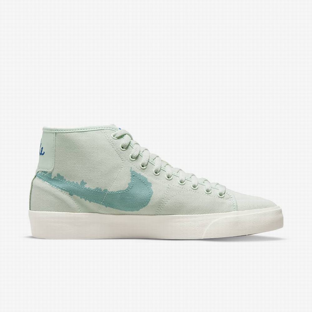 Skate Topanky Nike SB Blazer Court Mid Premium Damske Zelene Modre | SK617345