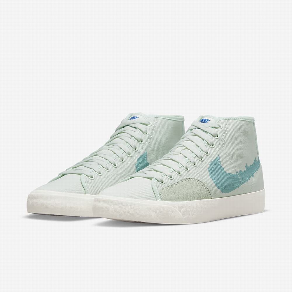 Skate Topanky Nike SB Blazer Court Mid Premium Damske Zelene Modre | SK617345