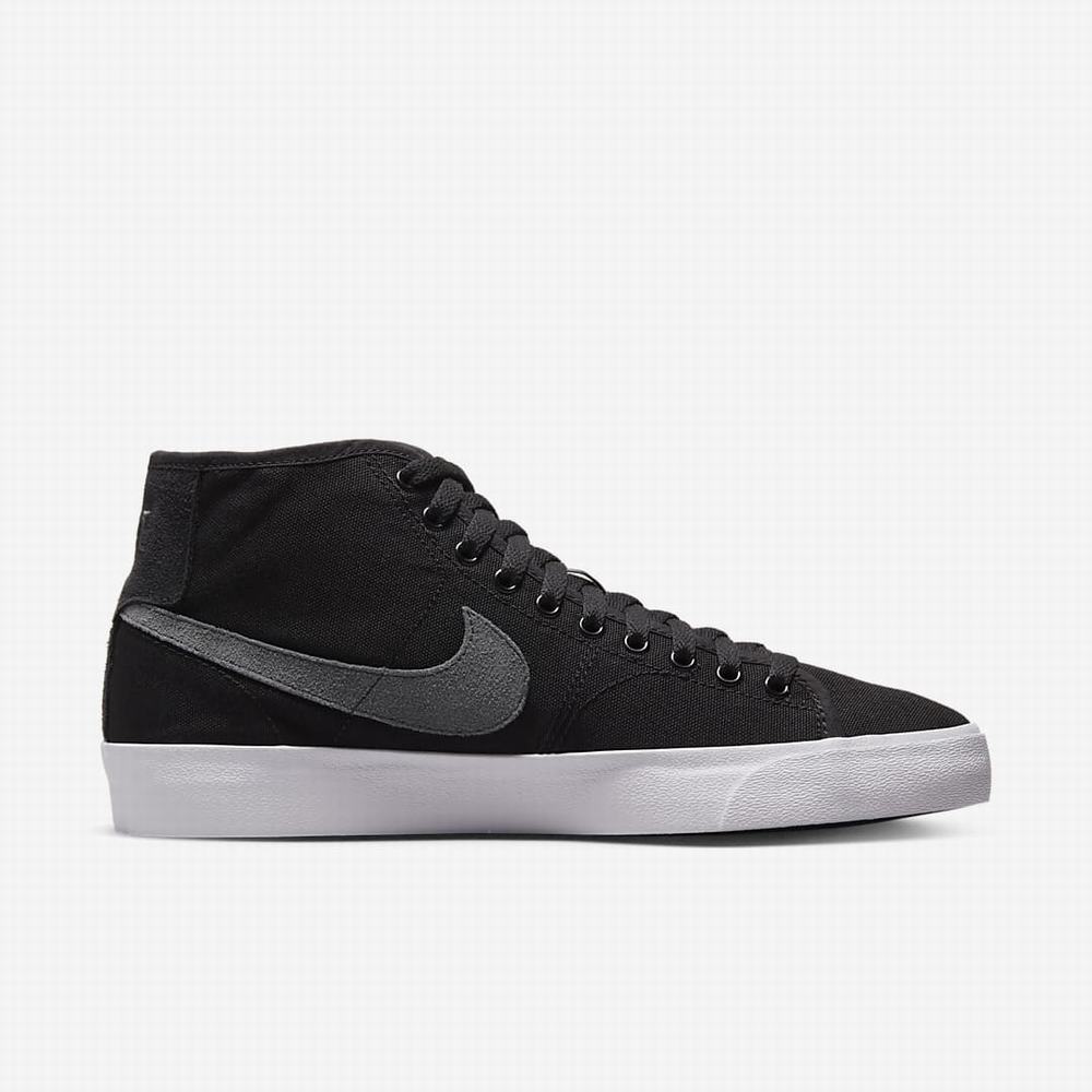 Skate Topanky Nike SB Blazer Court Mid Premium Panske Čierne Tmavo Siva | SK792018