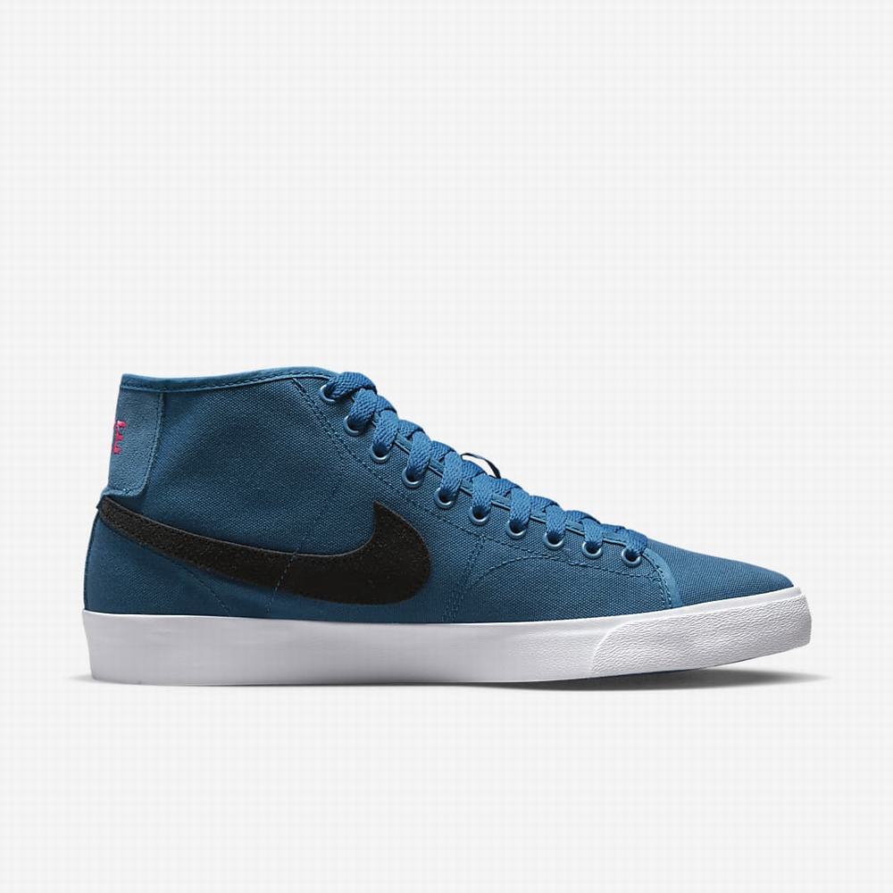 Skate Topanky Nike SB Blazer Court Mid Premium Panske Tmavo Modre Čierne | SK845013