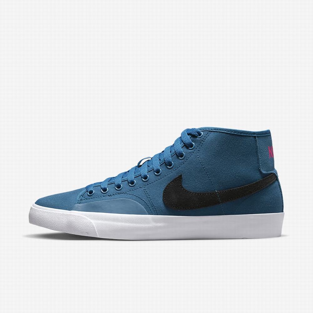 Skate Topanky Nike SB Blazer Court Mid Premium Panske Tmavo Modre Čierne | SK845013