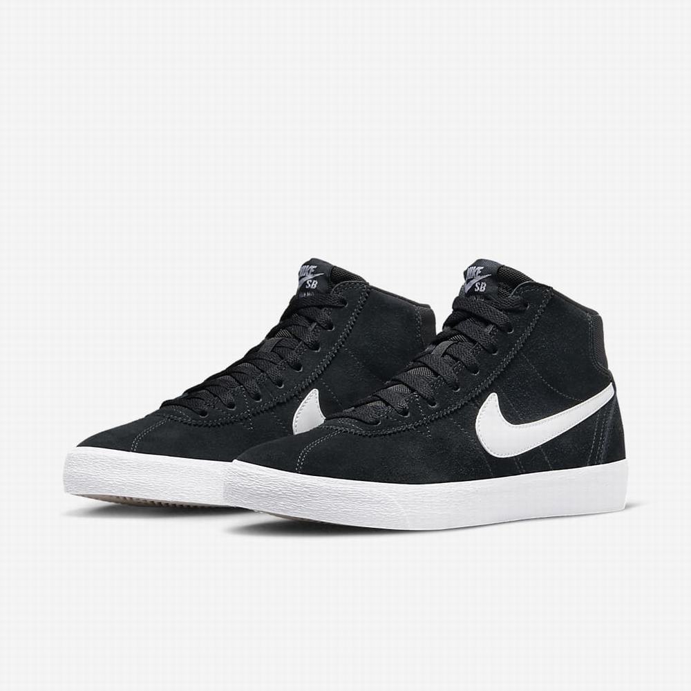 Skate Topanky Nike SB Bruin Mid Damske Čierne Svetlo Hnede Biele | SK629174