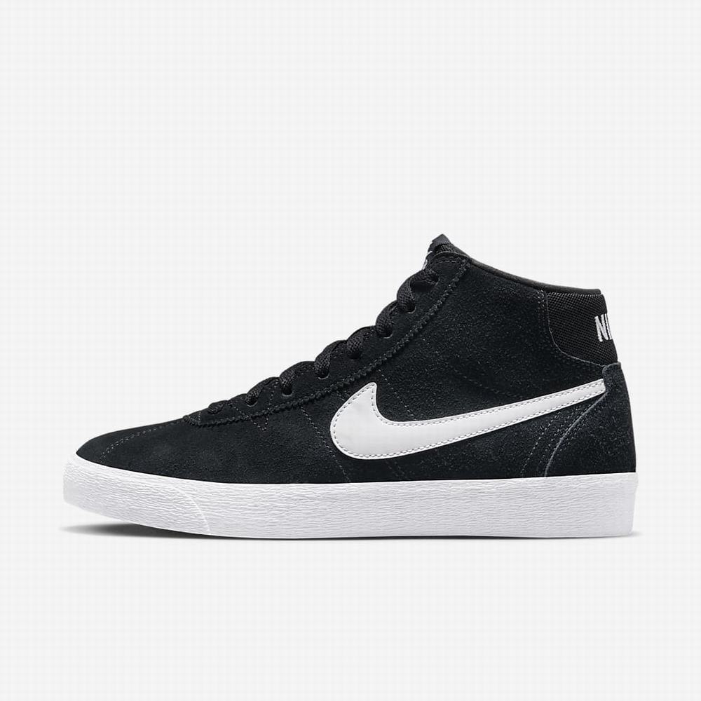 Skate Topanky Nike SB Bruin Mid Damske Čierne Svetlo Hnede Biele | SK629174