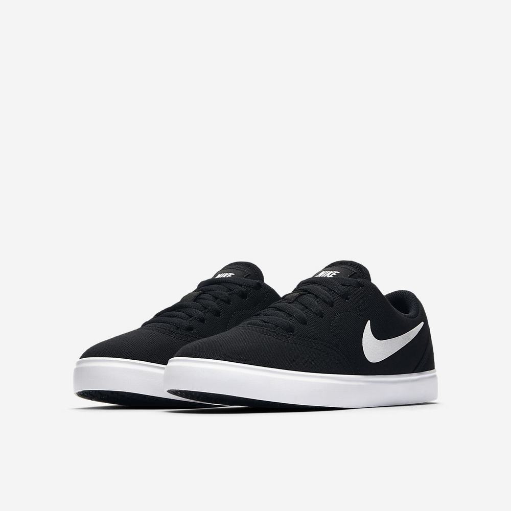 Skate Topanky Nike SB Check Canvas Detske Čierne Biele | SK427381