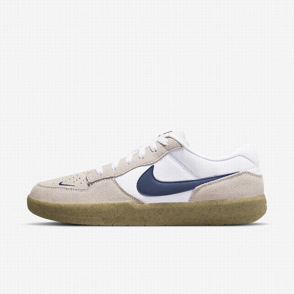 Skate Topanky Nike SB Force 58 Panske Biele Svetlo Hnede Námornícka Modrá | SK653728