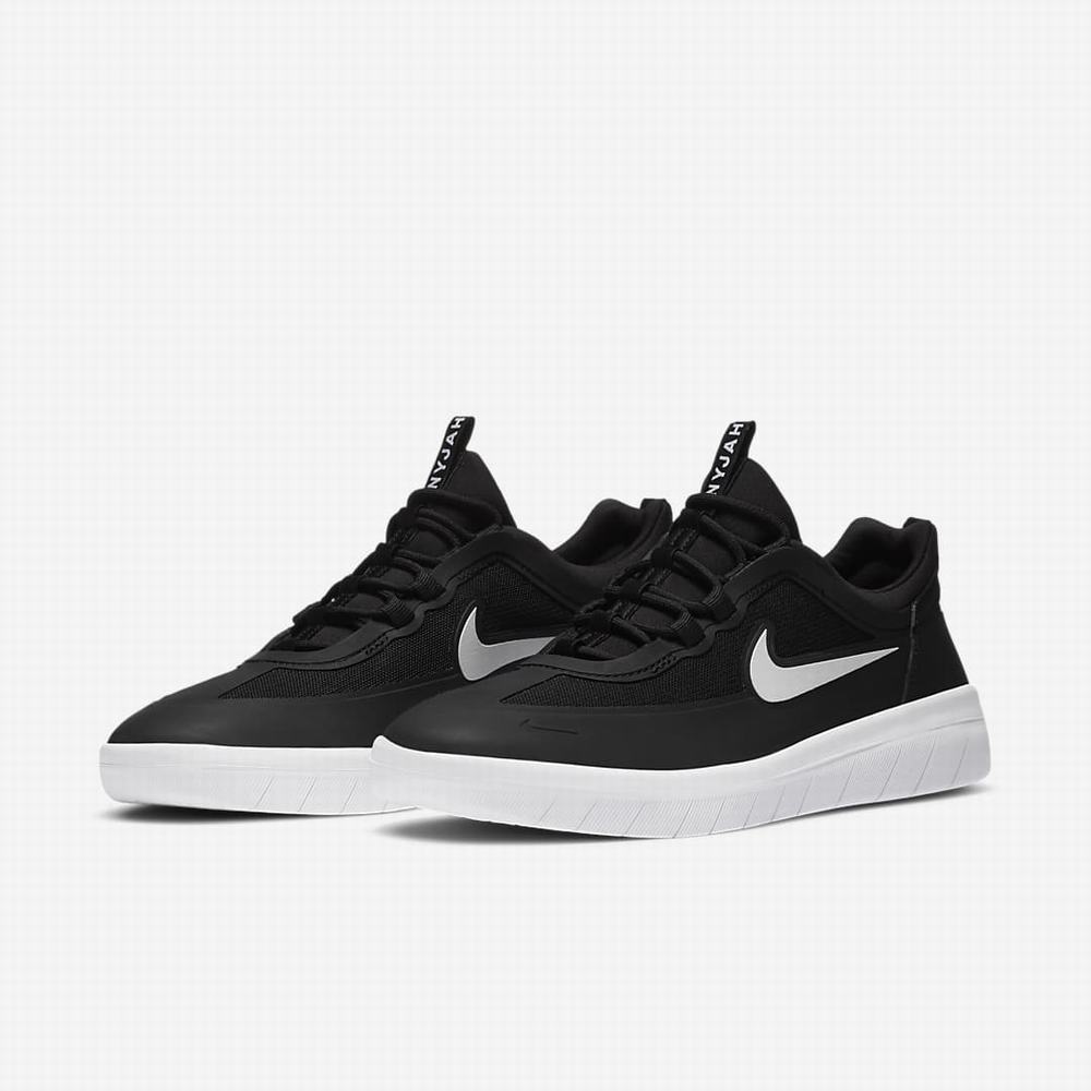 Skate Topanky Nike SB Nyjah Free 2 Damske Čierne Biele | SK231786