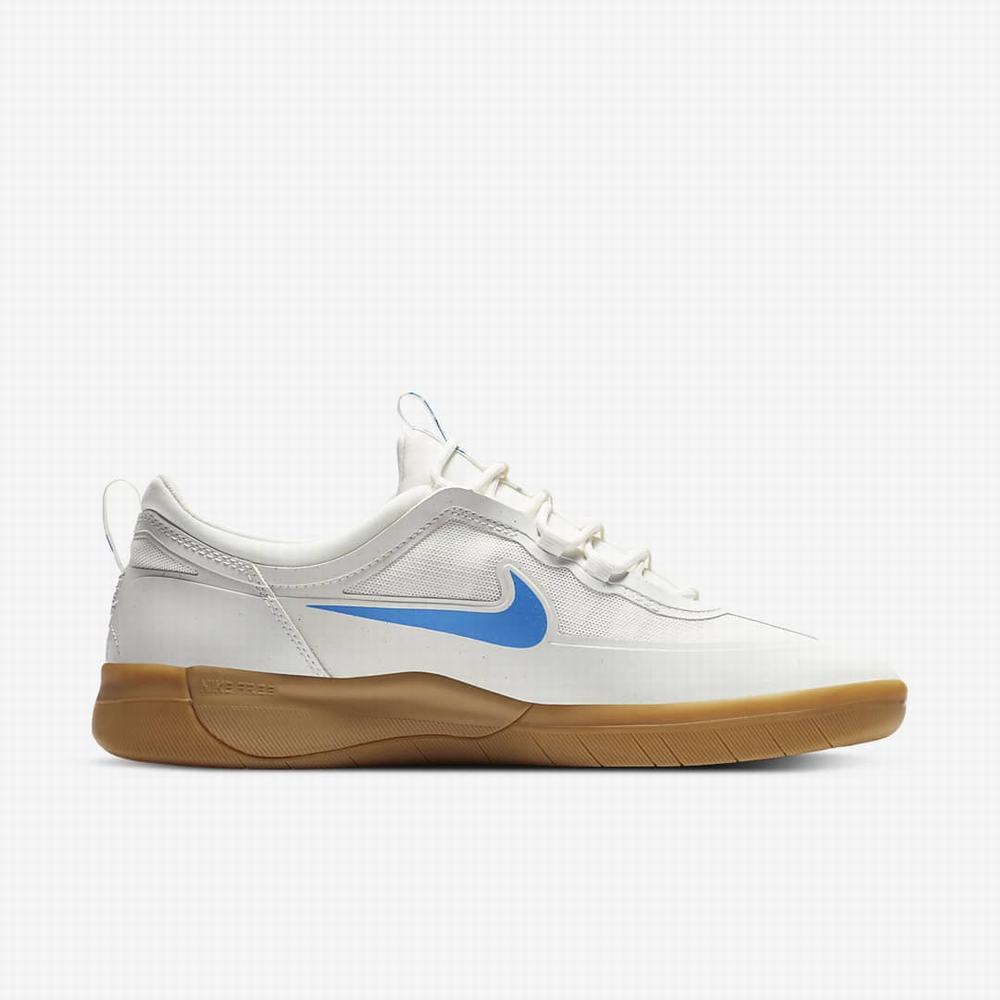 Skate Topanky Nike SB Nyjah Free 2 Damske Biele Svetlo Hnede Svetlo Modre | SK578293