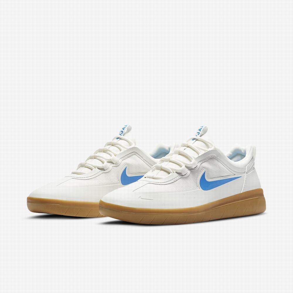 Skate Topanky Nike SB Nyjah Free 2 Damske Biele Svetlo Hnede Svetlo Modre | SK578293