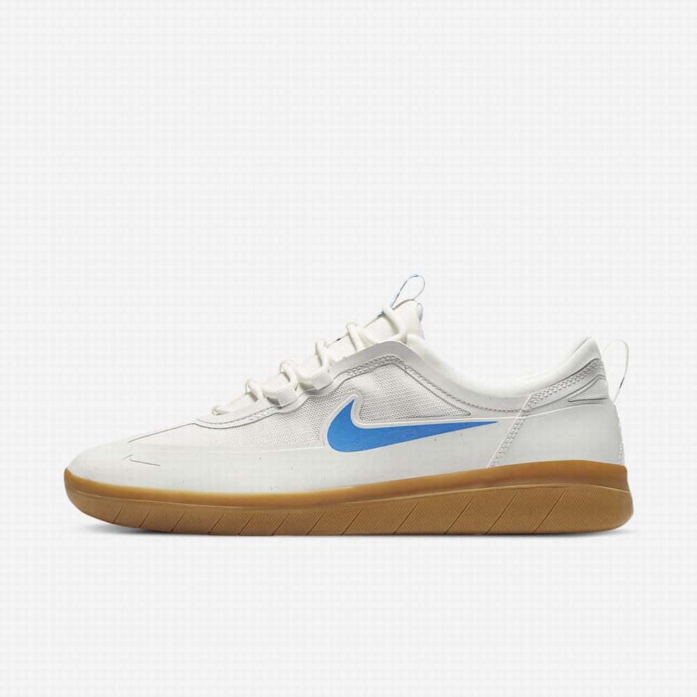 Skate Topanky Nike SB Nyjah Free 2 Damske Biele Svetlo Hnede Svetlo Modre | SK578293