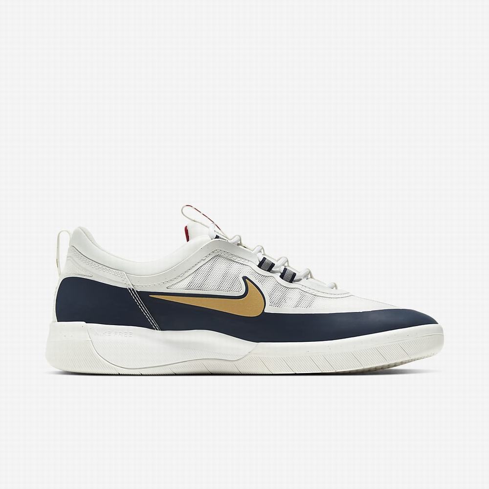 Skate Topanky Nike SB Nyjah Free 2 Panske Obsidian Biele Obsidian Zlate | SK853160