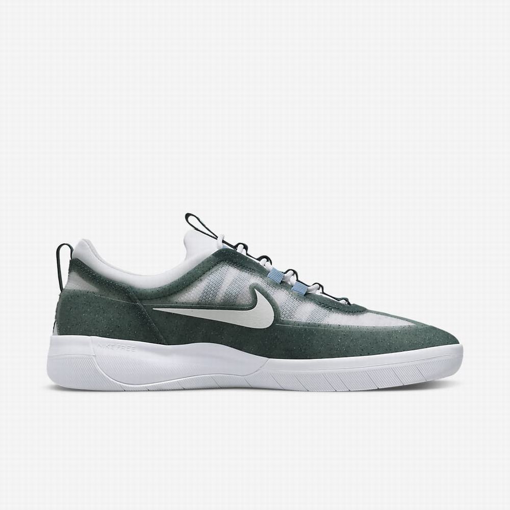 Skate Topanky Nike SB Nyjah Free 2 Premium Panske Siva Zelene Modre Zelene Biele | SK729053