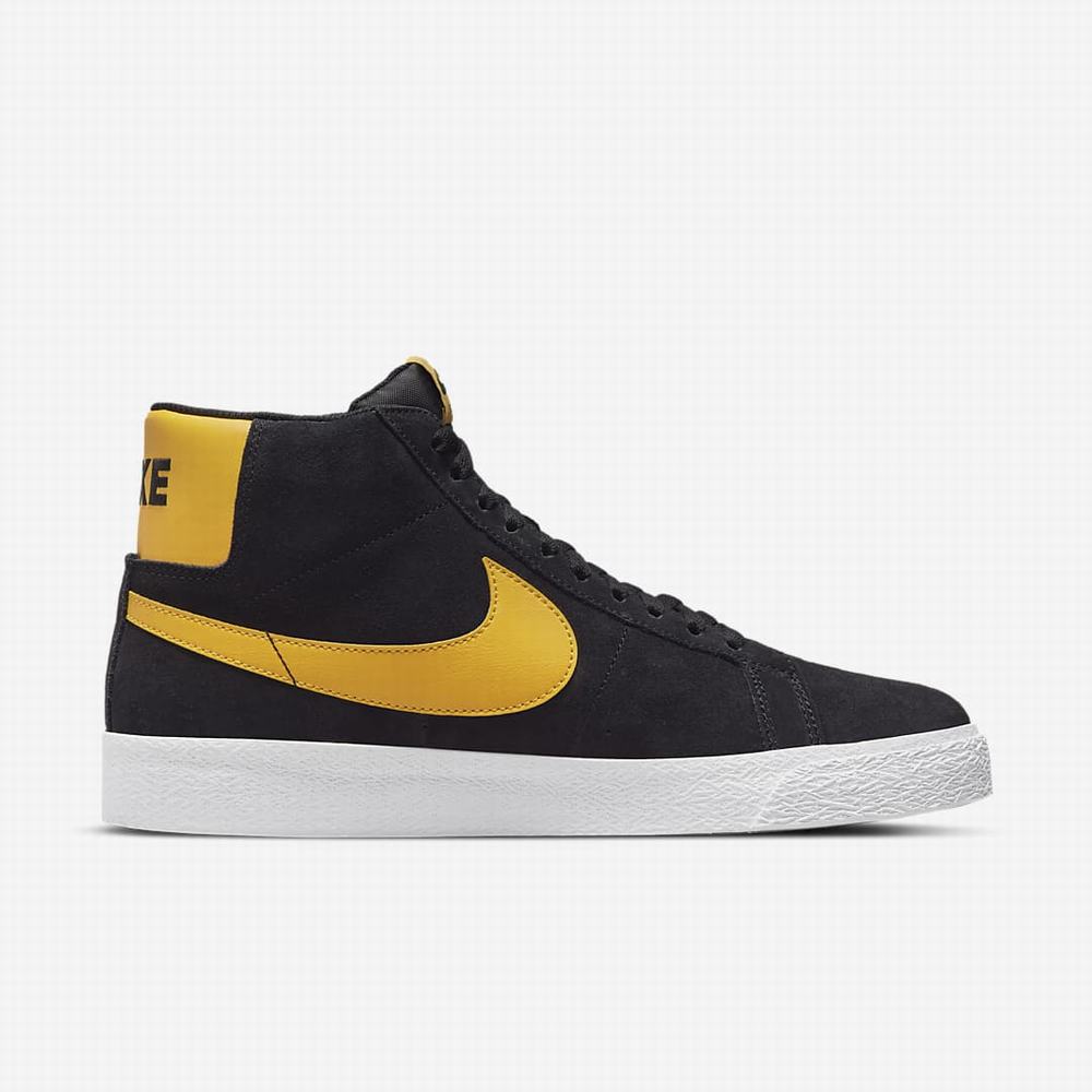 Skate Topanky Nike SB Zoom Blazer Mid Damske Čierne Biele Zlate | SK281534