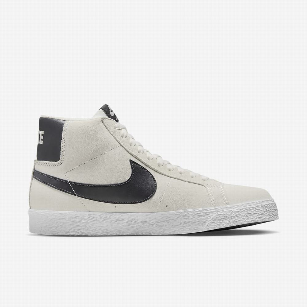 Skate Topanky Nike SB Zoom Blazer Mid Damske Béžové Biele Nachový | SK285614