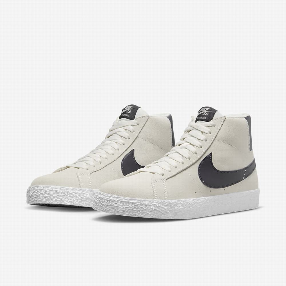 Skate Topanky Nike SB Zoom Blazer Mid Damske Béžové Biele Nachový | SK285614