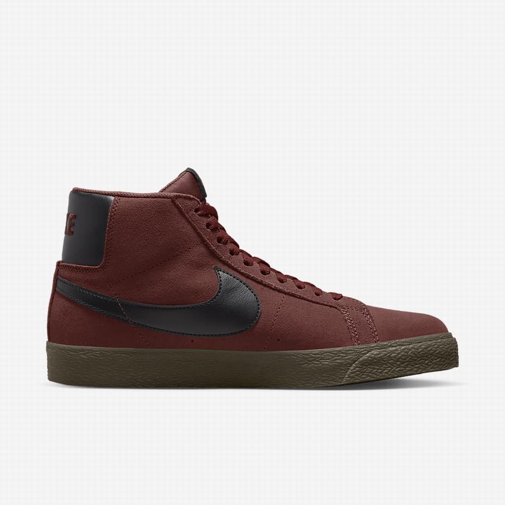 Skate Topanky Nike SB Zoom Blazer Mid Damske Hnede Tmavo Hnede Čierne | SK425019