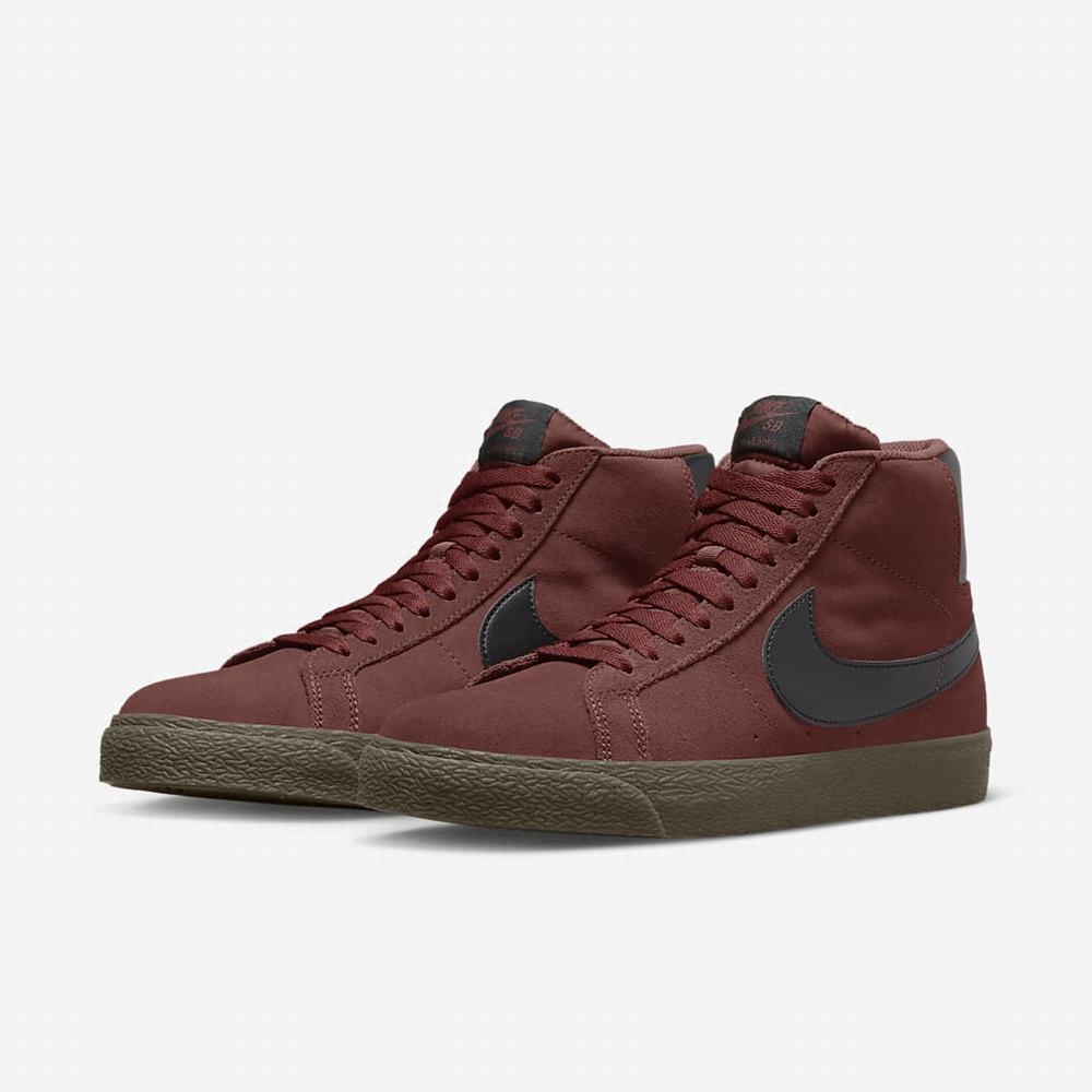 Skate Topanky Nike SB Zoom Blazer Mid Damske Hnede Tmavo Hnede Čierne | SK425019