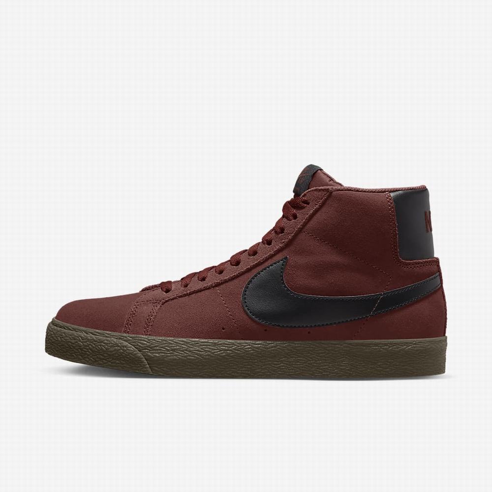 Skate Topanky Nike SB Zoom Blazer Mid Damske Hnede Tmavo Hnede Čierne | SK425019