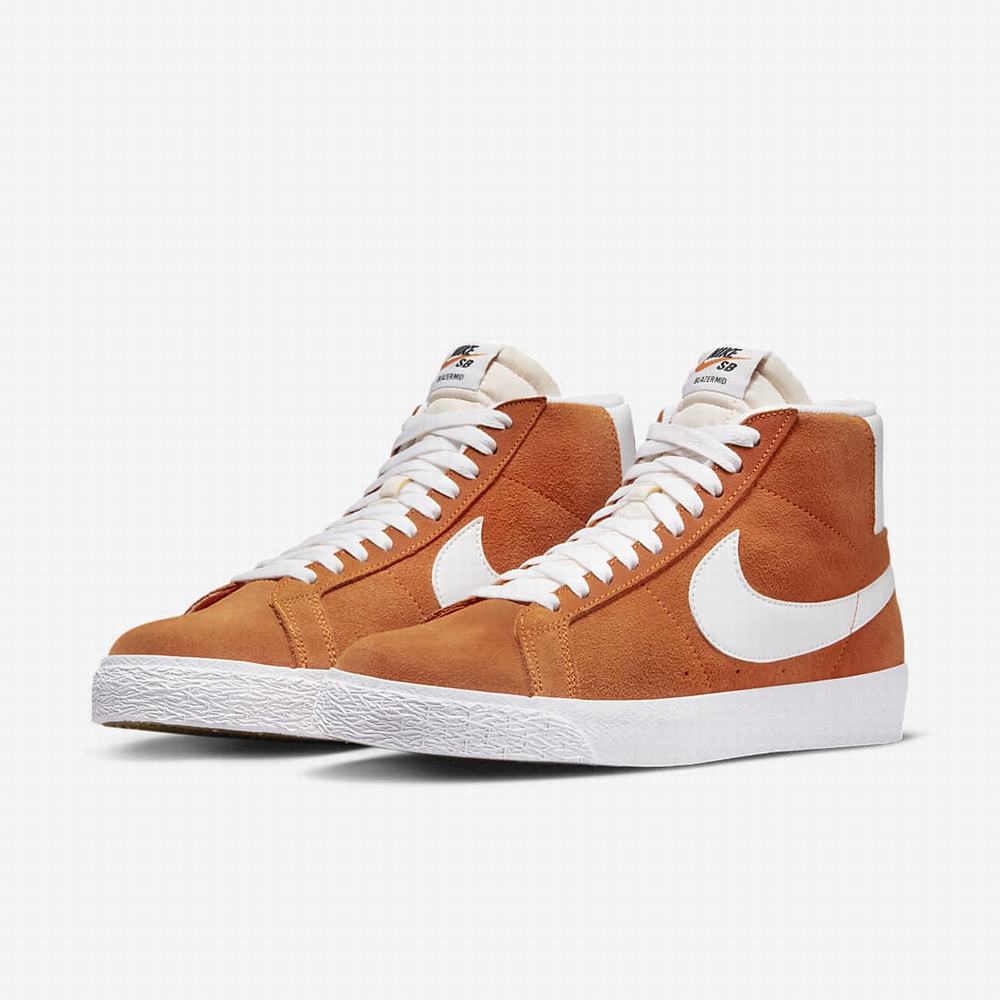 Skate Topanky Nike SB Zoom Blazer Mid Damske Oranžové Biele | SK760985