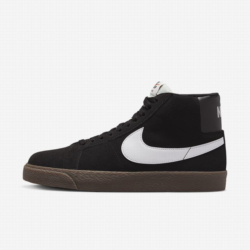 Skate Topanky Nike SB Zoom Blazer Mid Damske Čierne Biele | SK792346