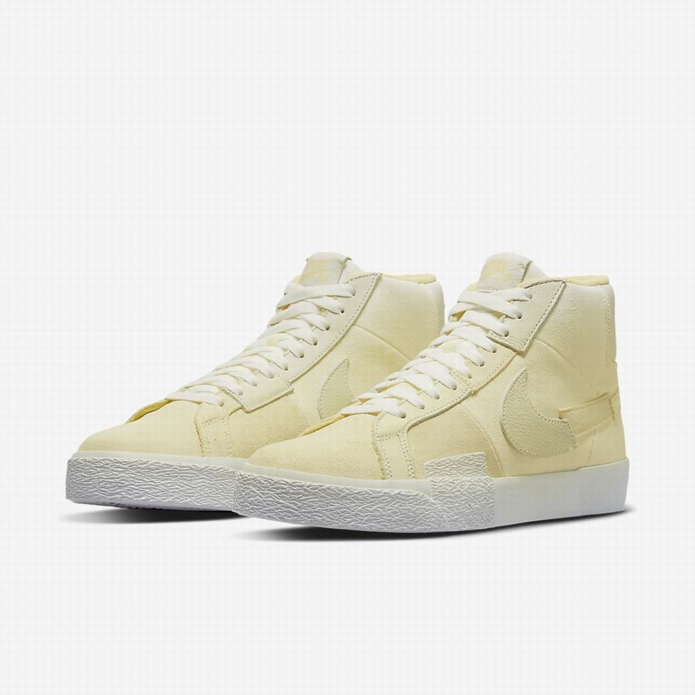 Skate Topanky Nike SB Zoom Blazer Mid PRM Damske Citrón Modre Svetlomodrá Citrón Modre Svetlomodrá Biele Citrón M | SK356089