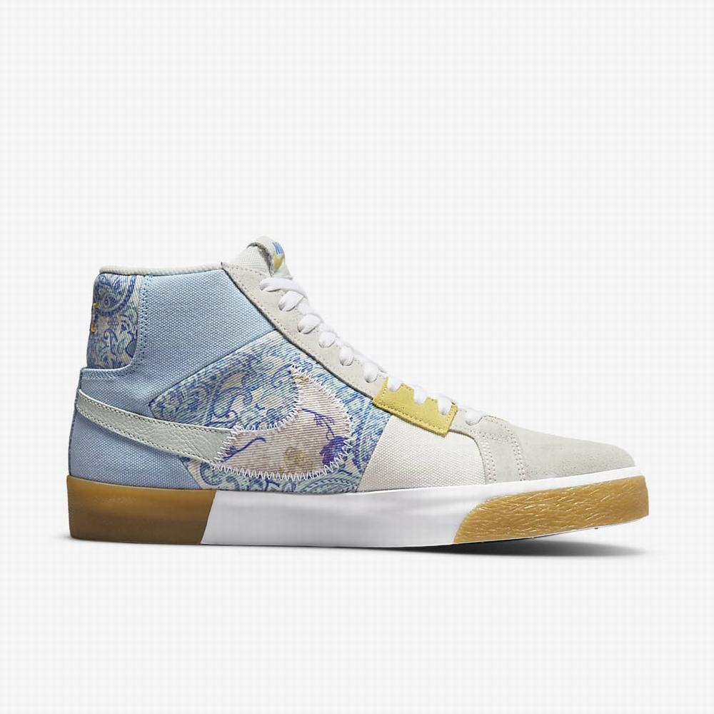 Skate Topanky Nike SB Zoom Blazer Mid PRM Panske Modre Zelene Modre | SK540831