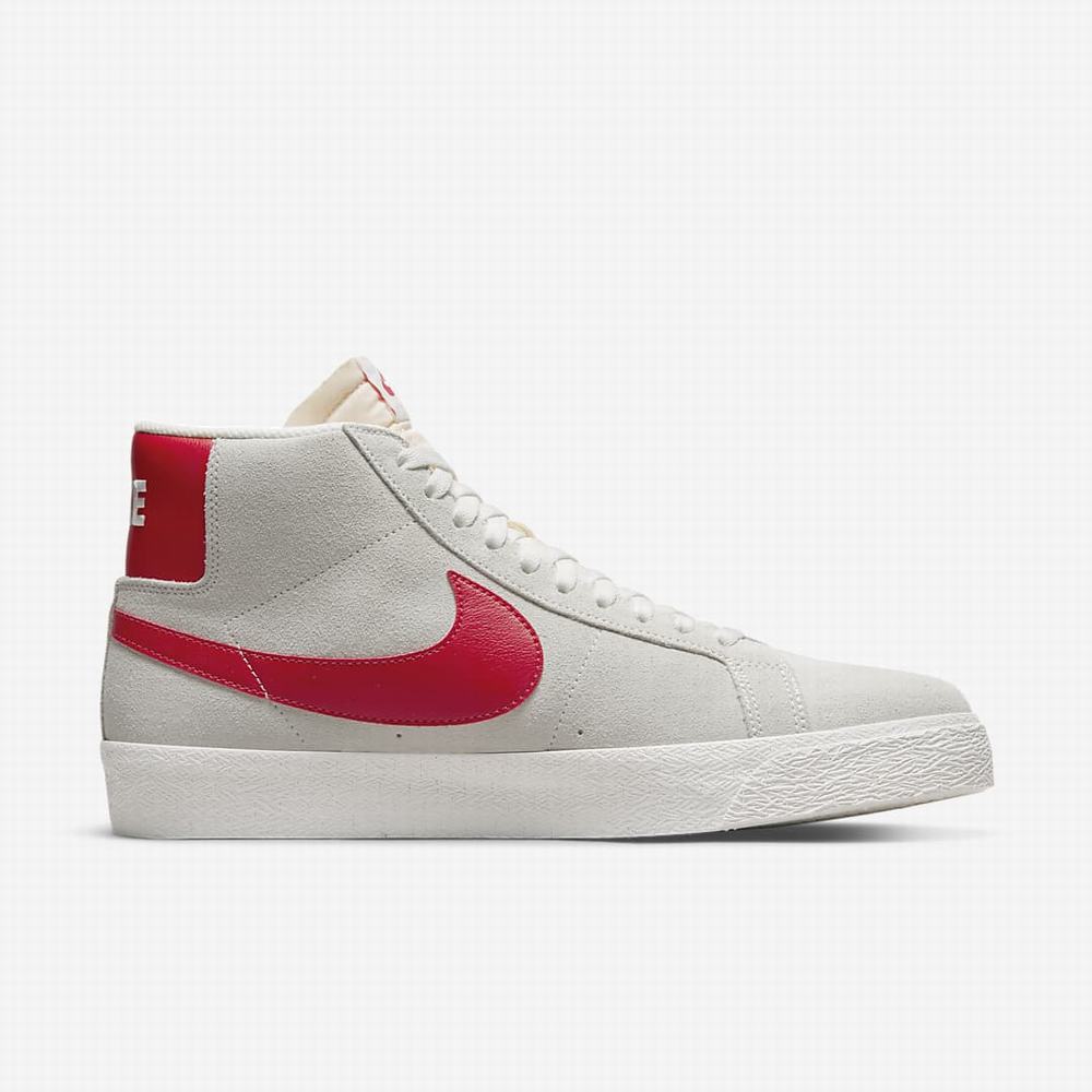 Skate Topanky Nike SB Zoom Blazer Mid Panske Biele Červené | SK749051