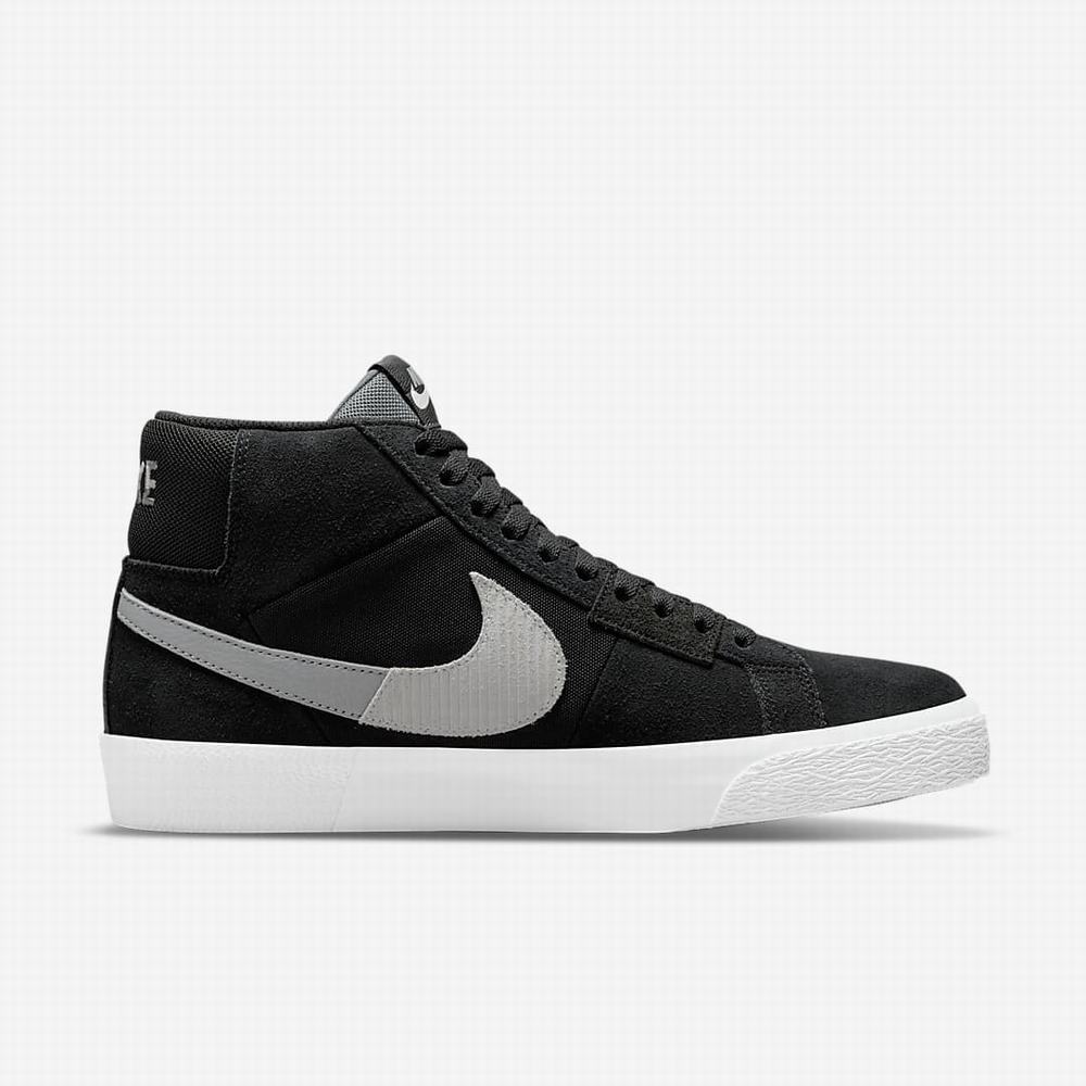 Skate Topanky Nike SB Zoom Blazer Mid Premium Damske Čierne Siva Siva Biele | SK481093