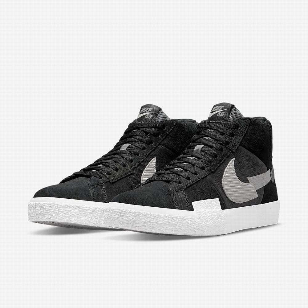 Skate Topanky Nike SB Zoom Blazer Mid Premium Damske Čierne Siva Siva Biele | SK481093