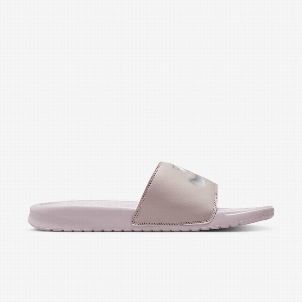 Slapky Nike Benassi JDI Damske Ruzove Metal Strieborne | SK703951