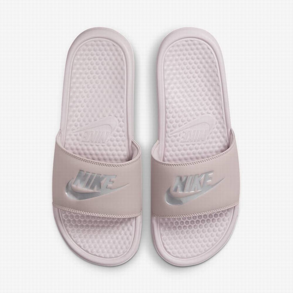 Slapky Nike Benassi JDI Damske Ruzove Metal Strieborne | SK703951