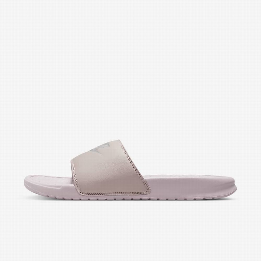 Slapky Nike Benassi JDI Damske Ruzove Metal Strieborne | SK703951