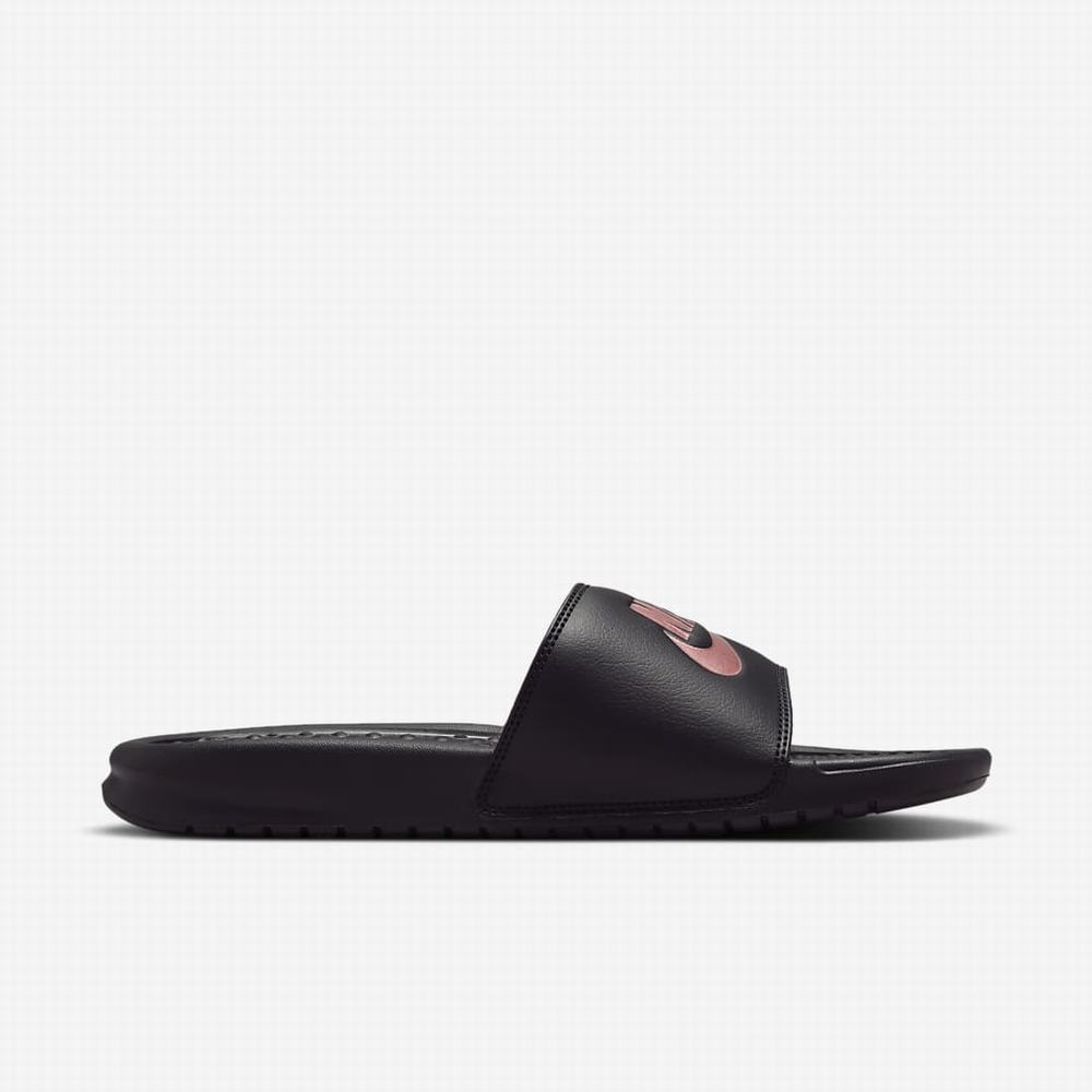 Slapky Nike Benassi JDI Damske Čierne Ruzove Zlate | SK160345