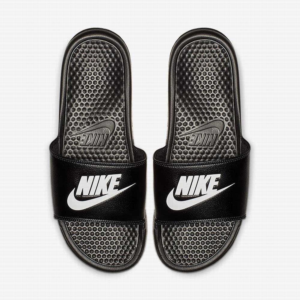 Slapky Nike Benassi JDI Panske Čierne Biele | SK534690