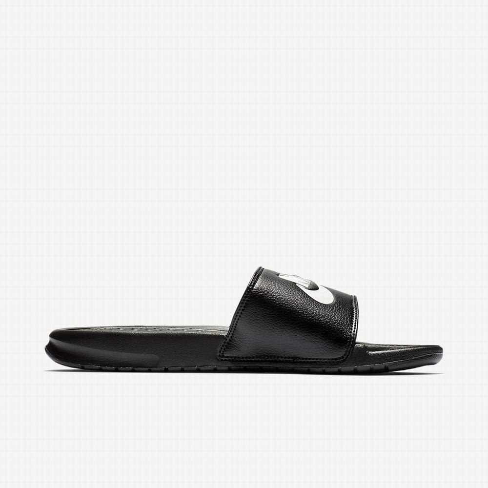 Slapky Nike Benassi JDI Panske Čierne Biele | SK534690