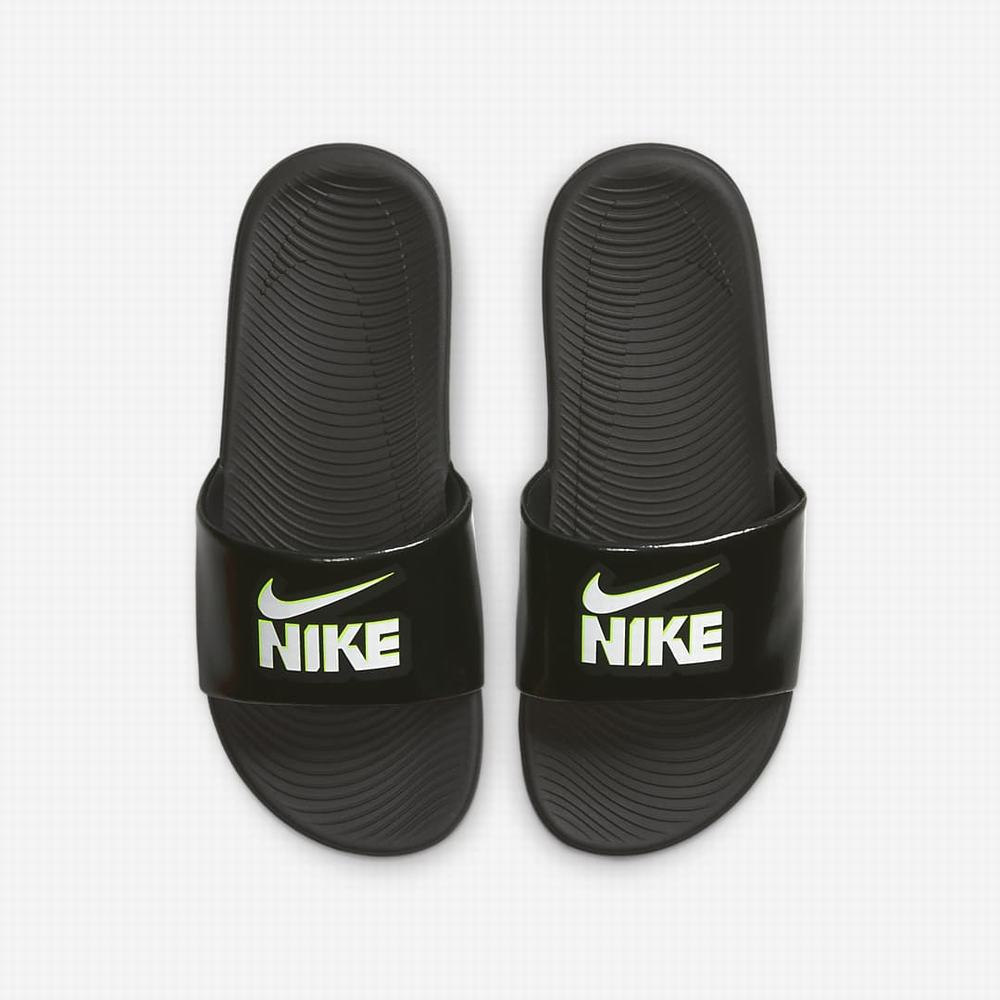 Slapky Nike Kawa Detske Čierne Biele | SK035486